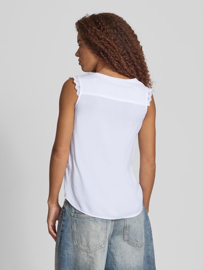 Only Top bluzkowy o kroju regular fit z czystej wiskozy model ‘KIMMI’ Biały 5