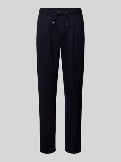 Produktfoto, Hose mit elastischem Bund und Tunnelzug van Profuomo, heren broek van materiaalmix met wol, regular fit, bandwijdte maat 50: 42 cm, binnenbeenlengte maat 50: 85 cm