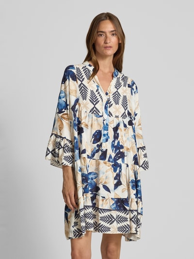 ZABAIONE Minikleid aus Viskose im Stufen-Loook Marine 4