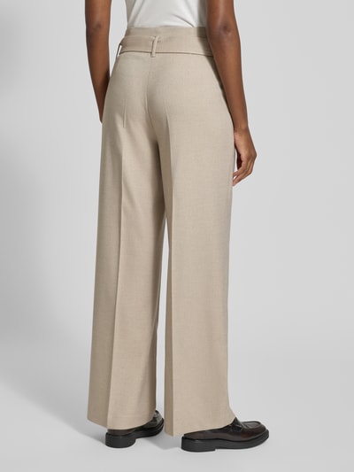 More & More Stoffen broek met bandplooien Taupe - 5