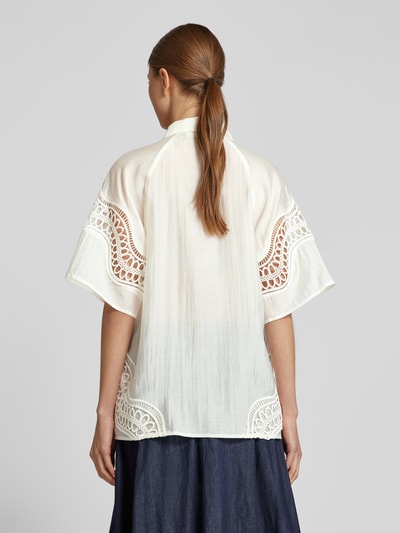 Copenhagen Muse Regular Fit Blusenshirt mit Lochstickerei Modell 'MOLLY' Offwhite 5