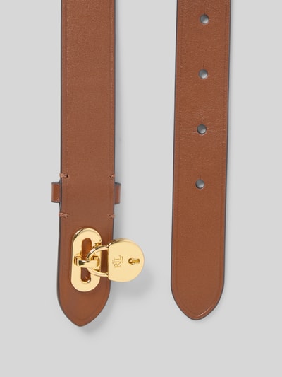 Lauren Ralph Lauren Skórzany pasek z klamrą na pin Koniakowy 3