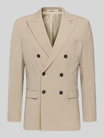 Selected Homme Slim Fit Anzugsakko mit Nadelstreifen-Muster Modell 'SLIM-LIAM' Sand 2