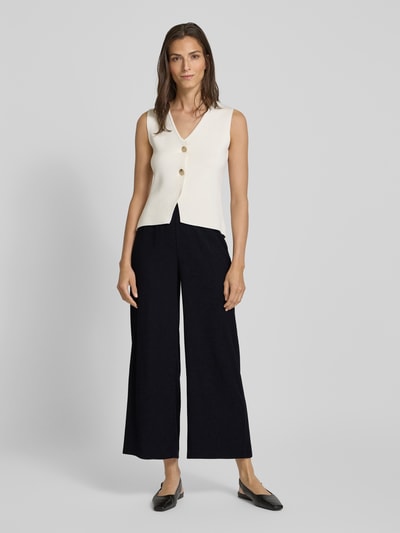 Betty Barclay Wide leg stoffen broek met structuurmotief Zwart - 1