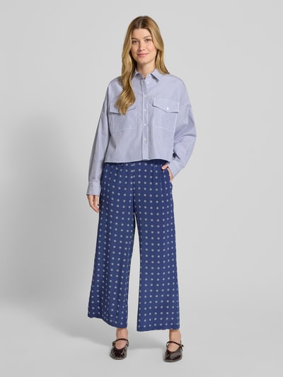 Weekend Max Mara Bluzka koszulowa z wstawką z tyłu z nadrukiem model ‘DORIA’ Jasnoniebieski 1