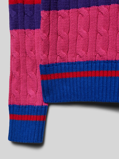 Polo Ralph Lauren Kids Strickpullover mit Zopfmuster Pink 2