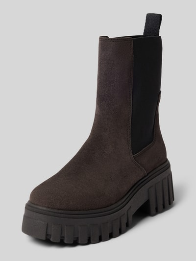 Produktfoto, Chelseas aus echtem Rindsleder Modell 'Valva 5' von Marc O'Polo in Dunkelbraun mit schwarzer Profilsohle, Damen Chelseas