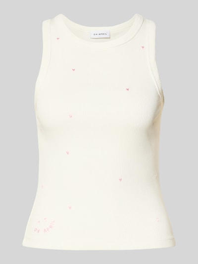 OH APRIL Tanktop in riblook, model 'Dany' Offwhite - 2