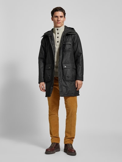 Barbour Jack met klepzakken, model 'WINTER WAX' Zwart - 1