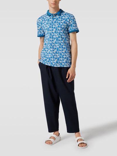 Tom Tailor Poloshirt mit floralem Allover-Muster Ocean 1