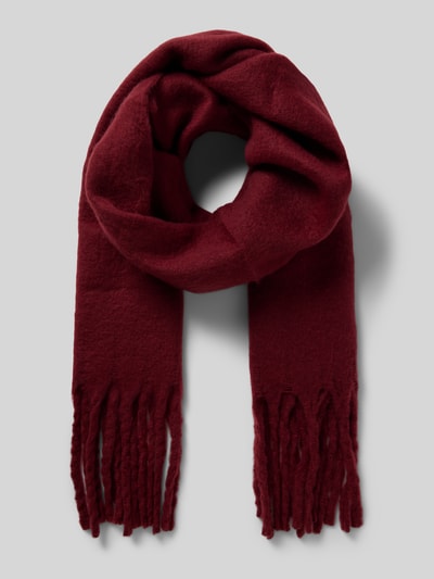 Kurt Beines Schal mit Fransen Bordeaux 1