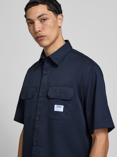 HUGO Blue Relaxed Fit Freizeithemd aus reiner Baumwolle Modell 'EKYNO' Dunkelblau 3