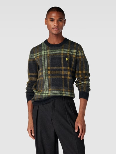 Lyle & Scott Gebreide pullover met glencheck-motief Zwart - 4