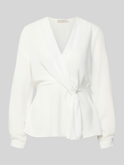 Rinascimento Regular Fit Bluse mit Knoten-Detail Offwhite 2