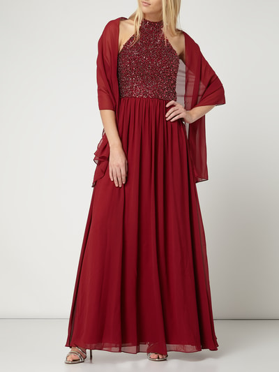 Mascara Abendkleid mit Ziersteinbesatz  Bordeaux 5