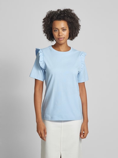 Selected Femme T-Shirt mit Volants Modell 'CILLEE' Hellblau 4