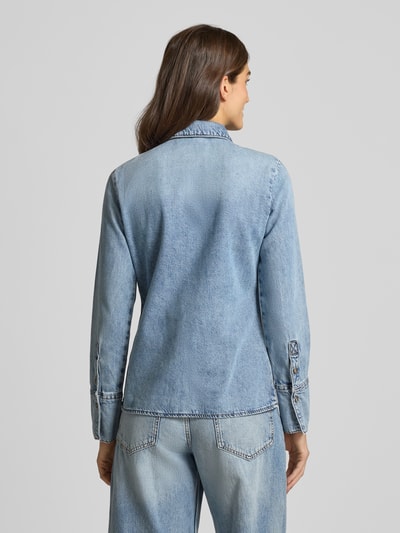 Mango Slim Fit Jeansbluse mit Schluppe Modell 'LANA' Jeansblau 5