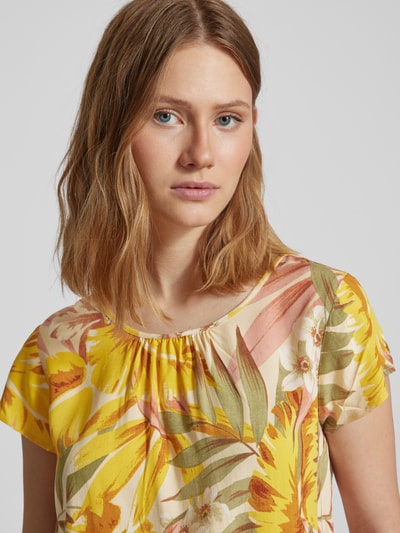 Soyaconcept T-shirt z kwiatowym wzorem model ‘Elyse’ Ciemnożółty 3