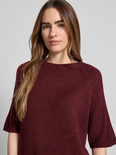 s.Oliver RED LABEL Sweter o kroju regular fit z dzianiny z dodatkiem wełny z alpaki Bordowy 3