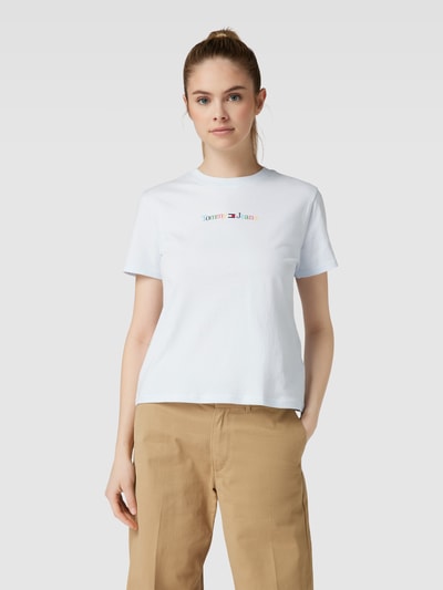 Tommy Jeans T-Shirt mit Label-Print Hellblau 4