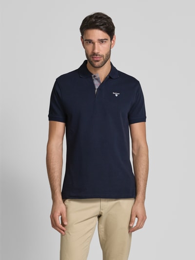 Barbour Slim fit poloshirt met labelstitching Marineblauw - 4