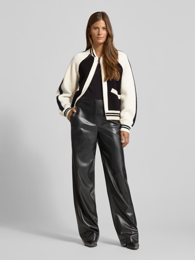 Essentiel Antwerp Regular fit collegejack van materiaalmix, model 'IDOL' Zwart - 1