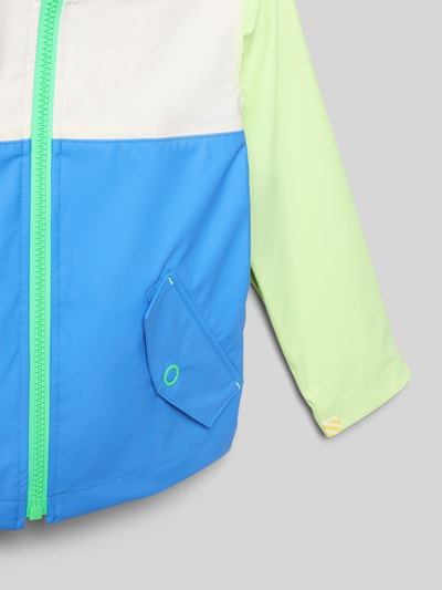 Productfoto, Jacke met capuchon en klepzakken van BILLIEBLUSH voor kinderen, regular fit, ritssluiting, ruglengte maat 116: 45 cm, schouderbreedte: 33 cm, mouwlengte: 42 cm, kleurvlakken blauw, wit en lichtgroen, gladde textuur