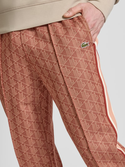 Lacoste Straight Leg Sweatpants mit Galonstreifen Rostrot 3