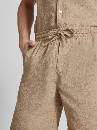 Jack & Jones Sweatshorts met tunnelkoord, model 'JAIDEN' Beige - 3