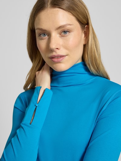 Marc Cain Shirt met lange mouwen en col Oceaanblauw - 3