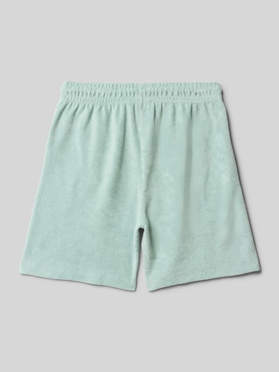 Calvin Klein Jeans Szorty o kroju regular fit z wyhaftowanym logo model ‘TOWELLING TEXTURE’ Limonkowy 3