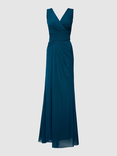 TROYDEN COLLECTION Abendkleid in Wickel-Optik Petrol 2