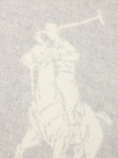 Polo Ralph Lauren Wollschal mit Logo-Stitching Modell 'Oblong' Hellgrau Melange 2