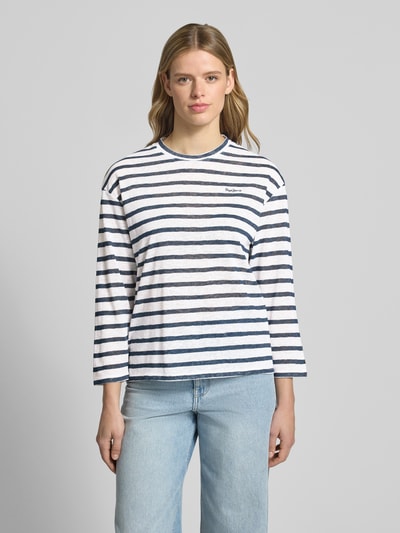 Pepe Jeans Regular Fit T-Shirt aus Baumwoll-Mix Marine 4