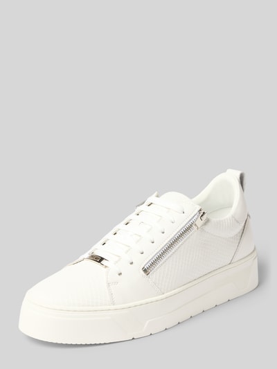 Produktfoto, Sneaker aus echtem Leder mit Strukturmuster Modell 'Animal' von Antony Morato, Weiß, runde Form, texturierte Oberfläche, Herren Sneaker, Absatzhöhe 4 cm, Schafthöhe 9 cm, Schaftweite 11 cm