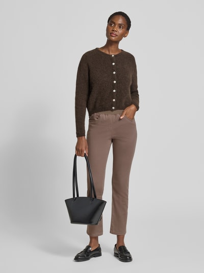 Raphaela By Brax Stoffen broek met elastische band, model 'PAMINA' Taupe - 1
