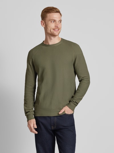 AlphaTauri Gebreide pullover met ronde hals, model 'FOSOP' Olijfgroen - 4