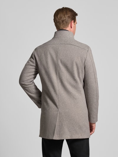 MCNEAL Lange jas met opstaande kraag en steekzakken Lichtbruin - 5