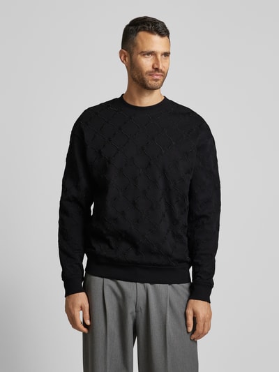 JOOP! Collection Sweatshirt met ribboorden Zwart - 4