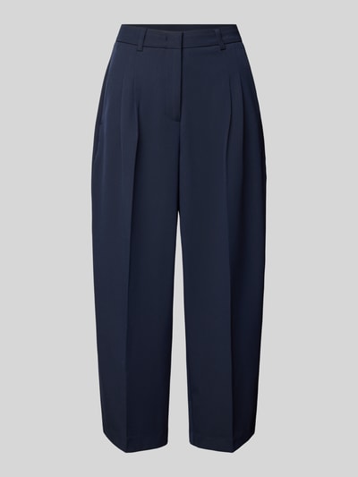 Produktfoto, Straight Cropped Hose mit Bügelfalten von Smith and Soul, ciemnogranatowe spodnie z kantami, mieszanka materiałów z dodatkiem wiskozy, krój straight fit, krój krótki, szerokość w rozmiarze S: 40 cm, długość wewnętrzna nogawki w rozmiarze S: 66 cm