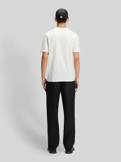 HUGO T-shirt o kroju slim fit z czystej bawełny model ‘DIMERSTEE’ Złamany biały 5