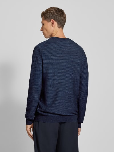 OLYMP Level Five Slim Fit Strickpullover mit Strukturmuster Marine 5