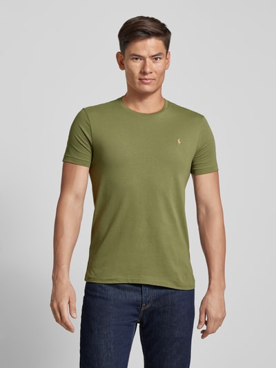 Polo Ralph Lauren Custom slim fit T-shirt met ronde hals Olijfgroen - 4