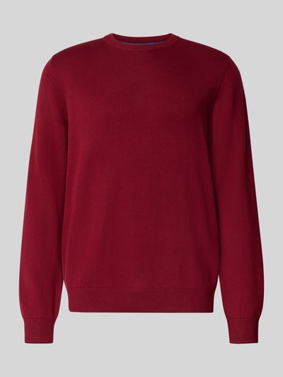 Christian Berg Men Gebreide pullover met ribboorden Donkerrood - 2