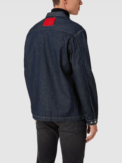 HUGO Jeansjacke mit Druckknopfleiste Dunkelblau 5