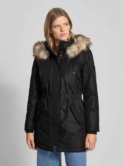 Only Parka kroju shaped fit z naszywką z logo model ‘IRIS’ Metaliczny czarny 4