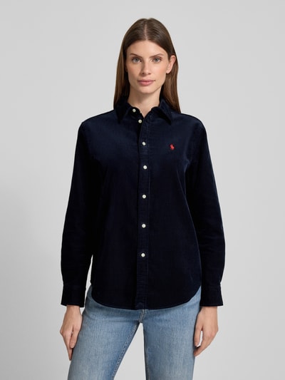 Polo Ralph Lauren Regular fit overhemdblouse in ribcordlook, model 'Sport' Marineblauw - 4