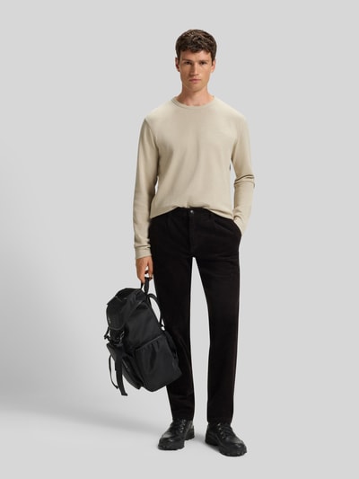 BOSS Orange Regular fit shirt met lange mouwen en wafelstructuur, model 'TEMPESTO' Zand - 1