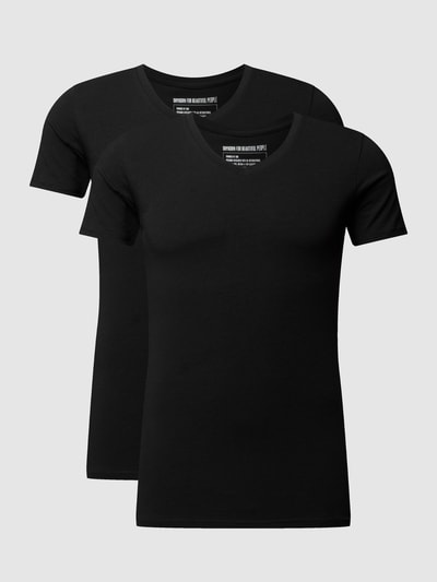 Drykorn T-Shirt mit Stretch-Anteil im 2er-Pack Modell 'Caris' Schwarz 2