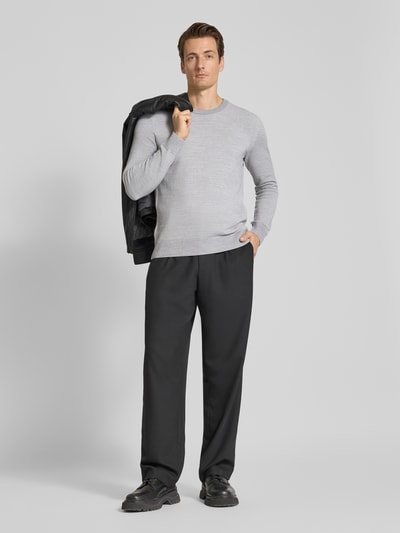 Marc O'Polo Regular Fit Strickpullover aus reiner Baumwolle Hellgrau 1